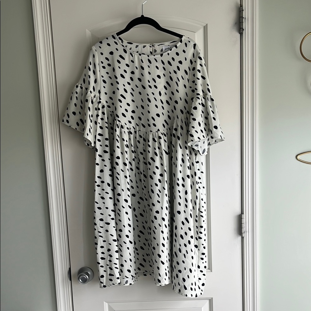 Petal & Pup White Black Polka Dot Midi Sundress